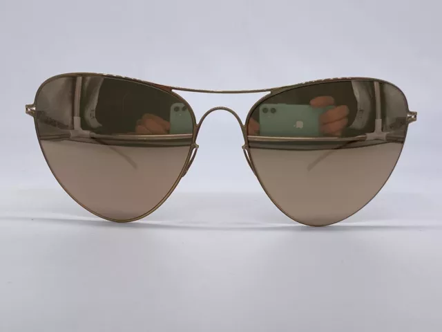 Mykita Occhiali da Sole Donna Gold cat eye Maison Margiela MMESSE015 E12 Champagne