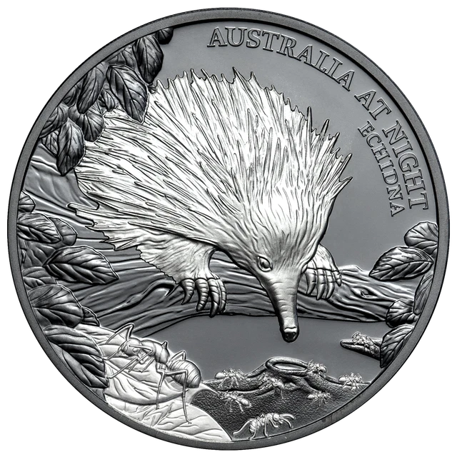 Silbermünze Ameisenigel Australien bei Nacht (3.) 2020 - Niue - 1 Oz Black Proof