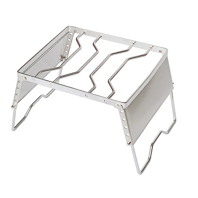 Faltbarer Windfester Grill 26x24cm Rostfreier Stahl
