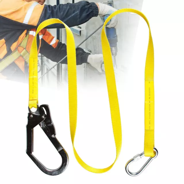 Safety Lanyard Rope Fall Protection with Snap Hook Flat Polyester Strap for Fall