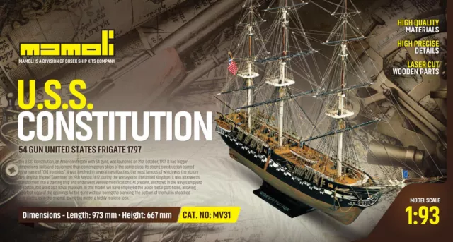 Dusek Mamoli MV31 - U.S.S. Constitution - scala 1:93 - Kit di montaggio completo 2