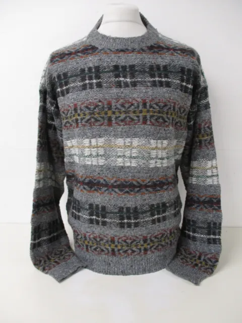Fairisle Icelandic Sweater, St. JOHN'S BAY Jumper, Grey, Large, To Fit 44" Chest