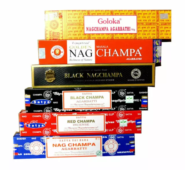 Nag Champa Mix | Räucherstäbchen - Set | 6x Nag Champa a 15g , Agarbatti