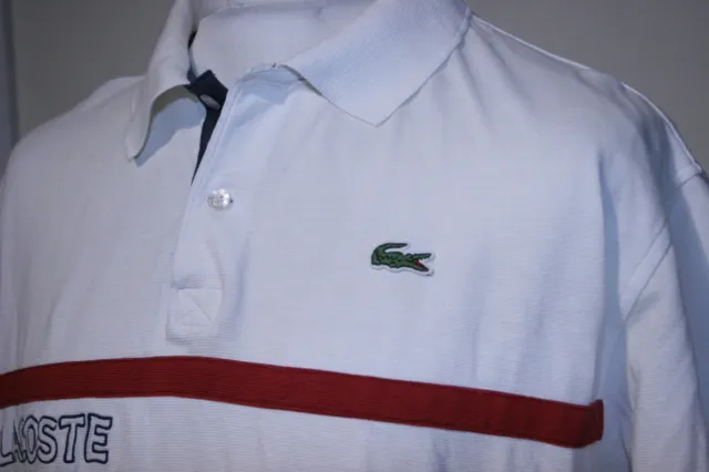 Lacoste Sport Big Spellout Logo Polo Shirt - 7 / XXL - White - Mod Casual Top