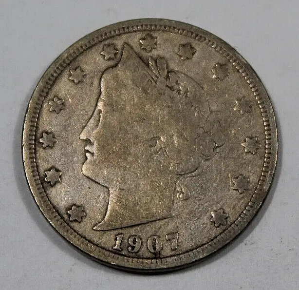 1907 Liberty Head V Nickel US 5C Actual Coin Pictured