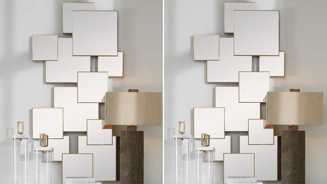 Pair Soren Modern Xxl 60" Designer Inspired Wall Art Mirror Uttermost 09744