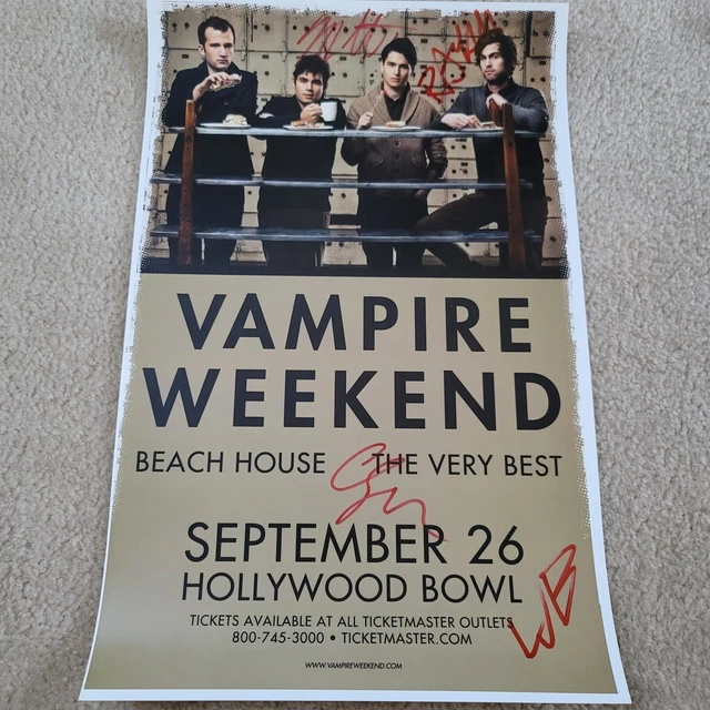 Vampire Weekend SIGNED AUTOGRAPH 11×17 heavy cardstock poster