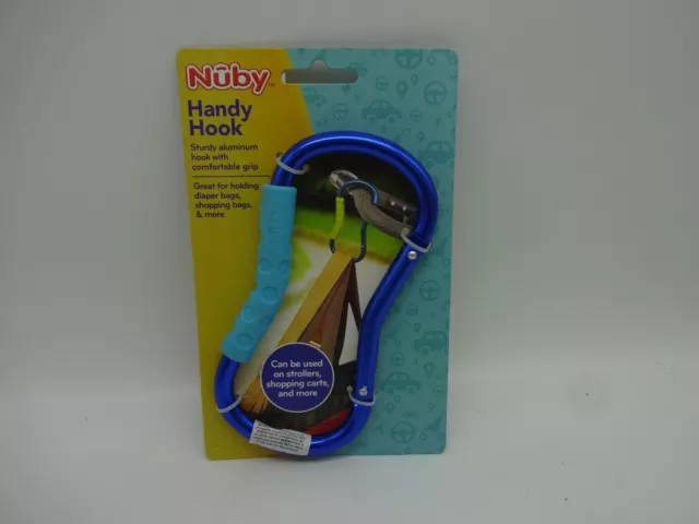 Nuby On The Go Handy Sturdy Aluminum Hook W/ Comfortable Grip For Bags New (ML)