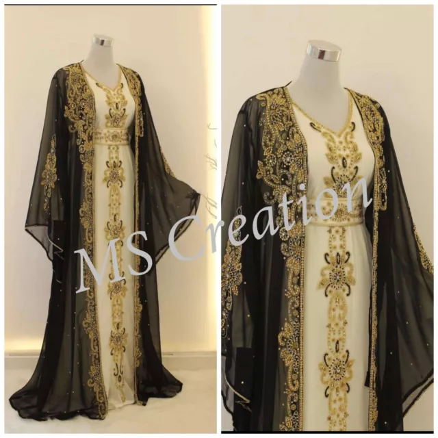 SALE New Moroccan Dubai Kaftans Farasha Abaya Dress Very Fancy Long Gown MS 455