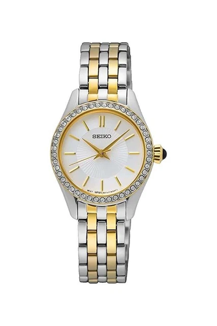 SEIKO FEMMES DEUX Tons Bracelet Montre 26mm Eau Résistant SUR540P1