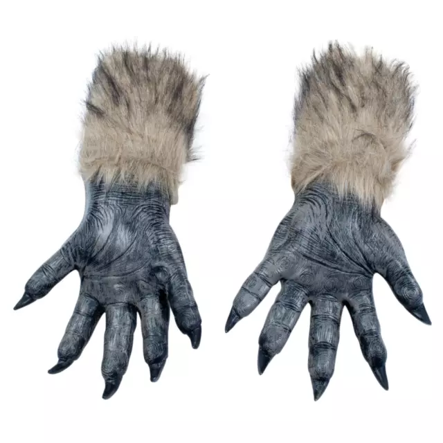 Paws 1 Pair Halloween Fancy Dress Adults Werewolf Wolf Hands Gloves Claws