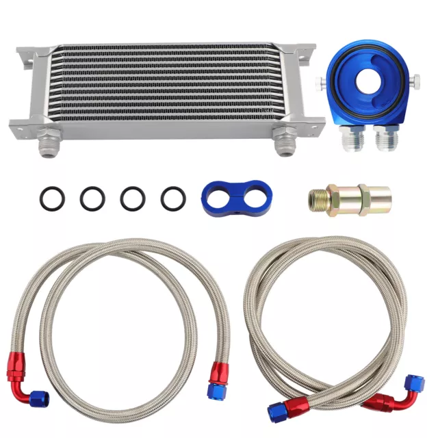 Universal 13-Row 10AN Engine Transmission Oil Cooler & Filter Adapter Hose Kit