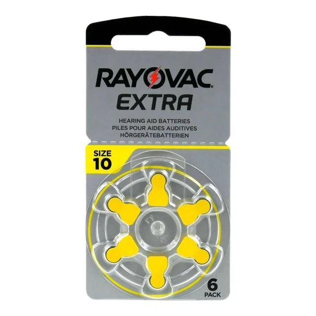 60 baterías de audífonos avanzados RAYOVAC EXTRA TALLA 10 10 10 paquetes de 6 baterías