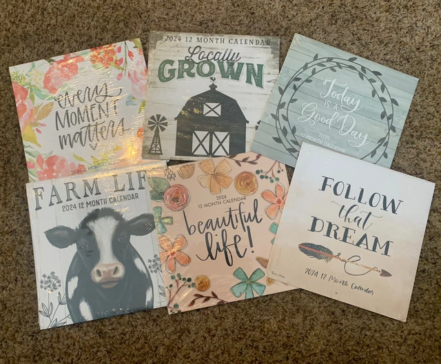 LOT OF 6 12M Calendar 2024 Farm Life Crafts Early Release Dollar Tree