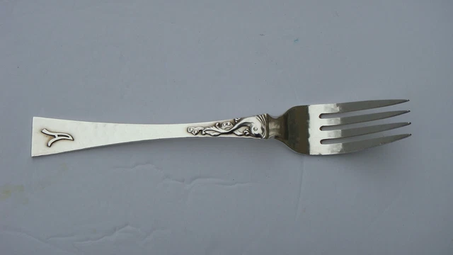 Vintage C. P.petersen "Dolphin" Sterling Silver Dinner Fork 7 5/8 ", Montreal