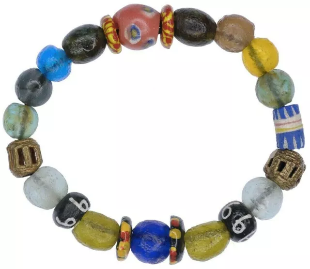 Messing Glas Trade Beads afrikanischen Ghana Krobo Recycling-Armband