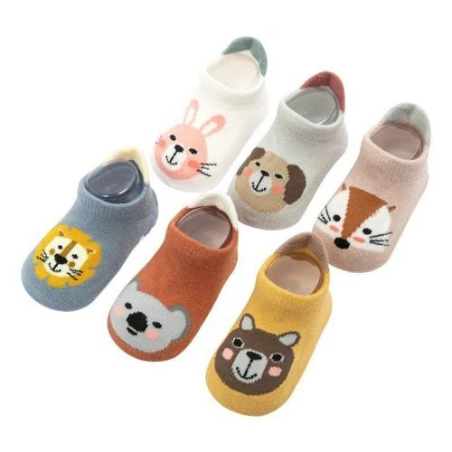 2 paia calze da pavimento antiscivolo cotone accoglienti cartoni animati bambini bambine 5