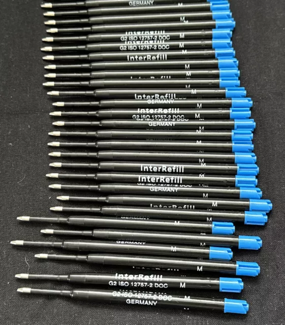 50 X JOB LOT Executive Parker Compatible Ball Point Pen Blue Ink Refill Germany