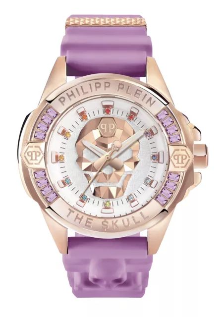 Philipp Plein Lilac Unisexs Analogue Watch The $kull Genderless PWNAA0222