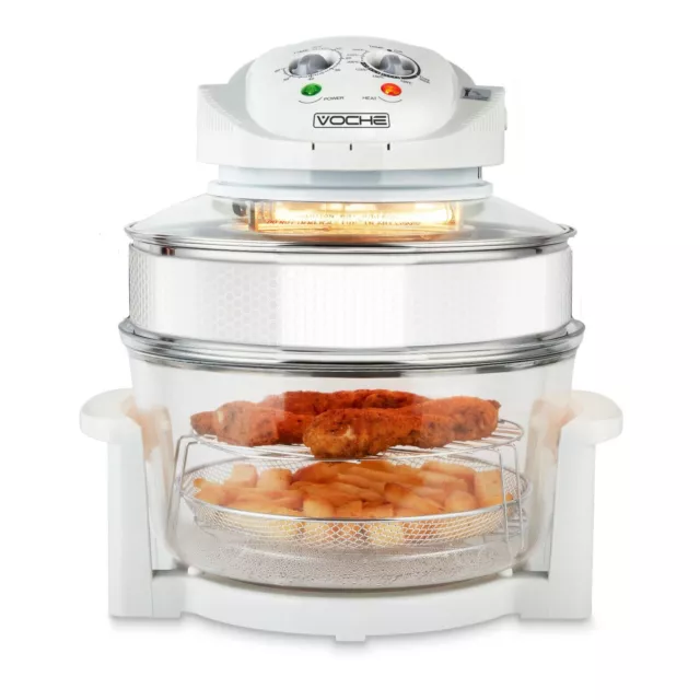 Air Fryer Halogen Convection Oven Multi Function Low Fat Cooker 1400W White 17L