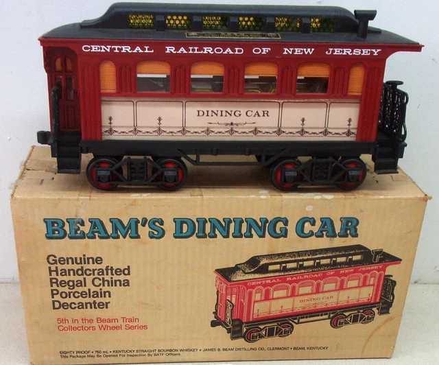 Dining Car Train Jim Beam Regal China Decanter Bottle 1982 Empty + Box Dining Car Train Jim Beam Regal China Decanter Bottle 1982 Empty + Box