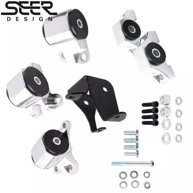 2 Bolt Engine Motor Mount Kit For 1996-00 Civic EK B16 B20 D16 B D Chrome Billet