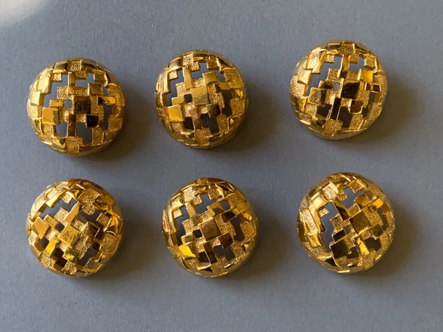 Lot 8 boutons métal doré motif tressage - Le Grenier de Lisette