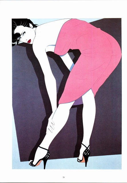 12" x 9" single print - from 1985 Patrick Nagel hardback book - Vintage v