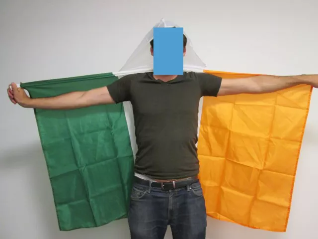 DRAPEAU CAPE IRLANDE 150x90cm - BODY FLAG SUPPORTER IRLANDAIS 90 x 150 cm - Neuf