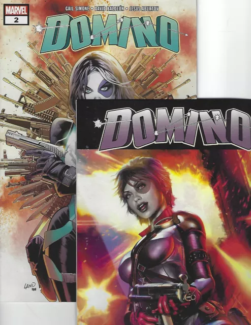 DOMINO #1 & 2 GREG HORN VARIANT LAND X-MEN Comic LOT Marvel