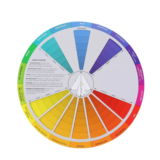 Color Wheel Paint Mixing Learning Guide Art Class Teaching Tool Color Scheme IDS