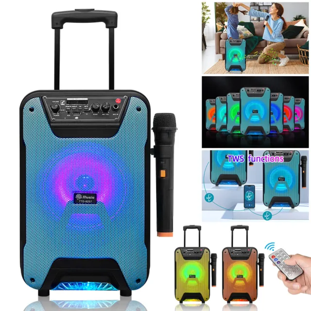 Bluetooth Mobile DJ PA Anlage USB SD TF Karaokeanlage Box Trolley Lautsprecher