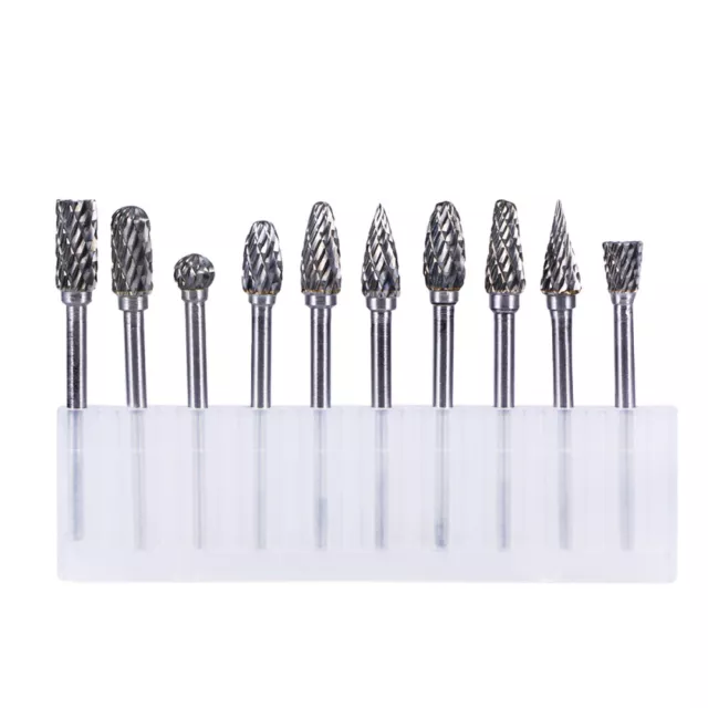 10 Pcs 6mm Carbide Burrs Tungsten Steel Scissor Holster Rotary File Hard