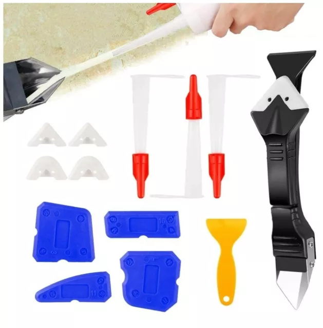 13 pièces ensemble d'outils de finition d'étanchéité, outil d'enlèvement de silicone XCOZU grattoir coulis...