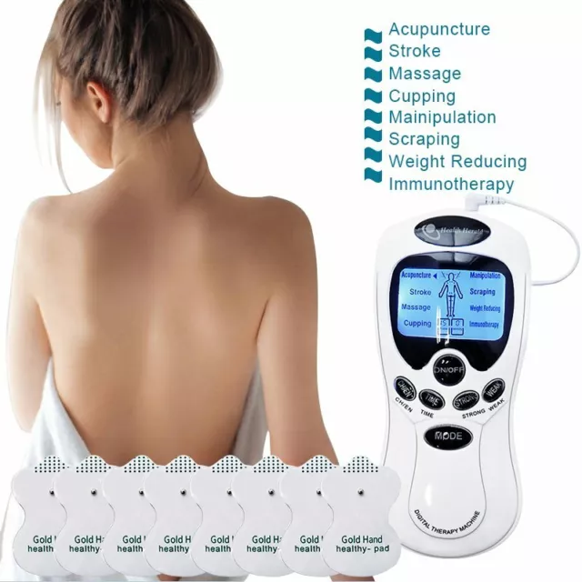 8-in-1 TENS Gerät, EMS, Reizstrom, Schmerztherapie, Elektrotherapie Massage DHL