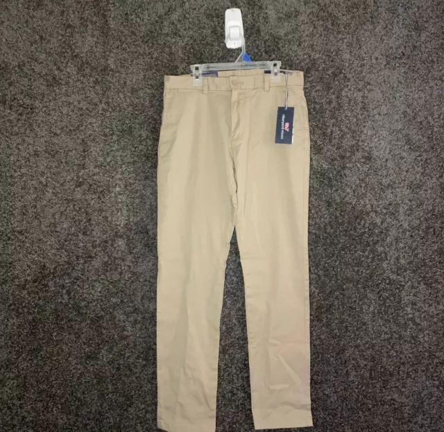 Vineyard Vines Pants Mens 30x30 Beige Straight Flat Front Chino Slim Pant