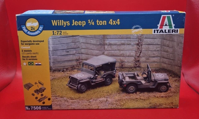 ITALERI 7506 1:72 Willy's Jeep 1/4 Tonne 4x4 (schnelle Montage) EUR 11,58 - PicClick DE