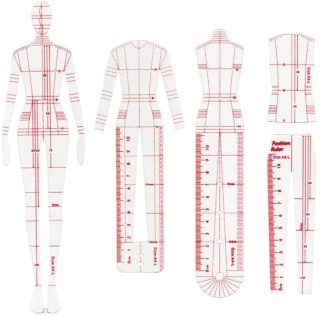 French Fashion Template Humanoid Clothing Measuring Pattern Grading Sewing Tools