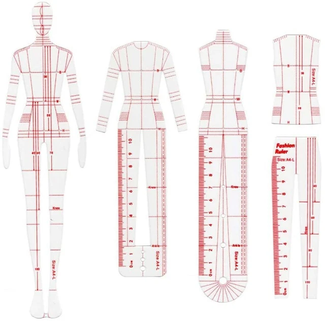 French Fashion Template Humanoid Clothing Measuring Pattern Grading Sewing Tools