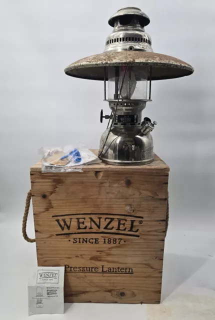 WENZEL 823018 Nickel Plated Pressure Kerosene Lantern in ORIGINAL Wood Crate 99.52 PicClick
