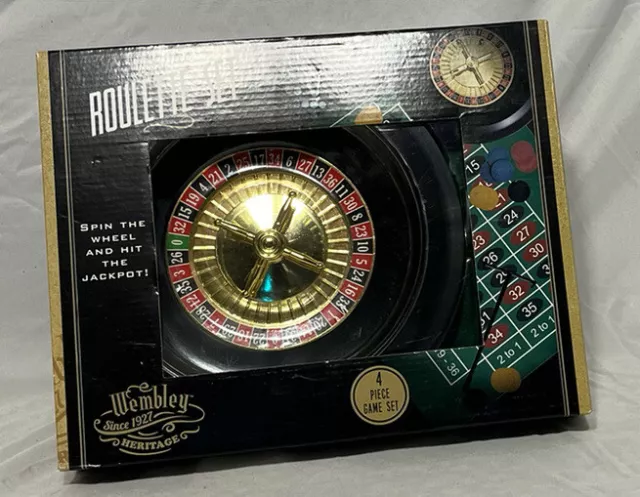 Roulette Wheel Game Set with Game Layout, 120 Mini Chips, Rake