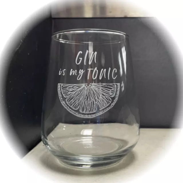 Selbrae House Gin Glas 4er Set Gin is my Tonic  je ca 43cl gelasert | SH-JS/SG/G