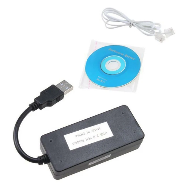 USB 56K External Dial Up Voice Fax Data Modem Fit For Win7