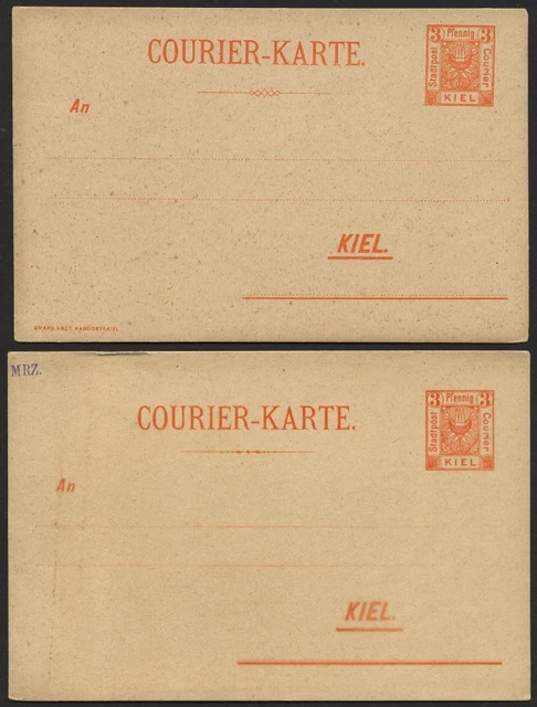 KIEL A P 27,28IB BRIEF, COURIER: 1899, 3 Pf. orange, Druckvermerk und 3 Pf. oran