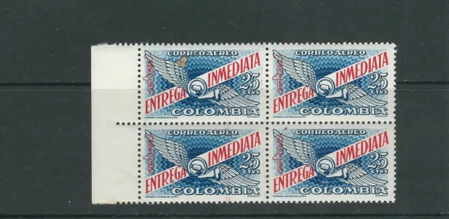 Colombia 1959 Aria Speciale Consegna (Scott CE2) VF MNH Blocco Di 4