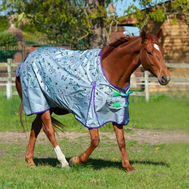 LIGHT WEIGHT TURNOUT RUG Gallop Butterfly  0g No Fill Standard Neck Horse Rug