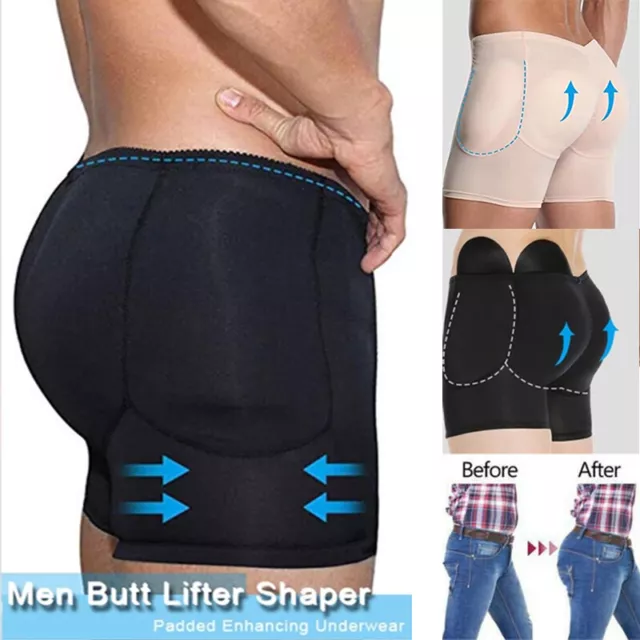 2Pcs Hip Shaper Padded Briefs Butt Pad Men Underwear Sponge Pad