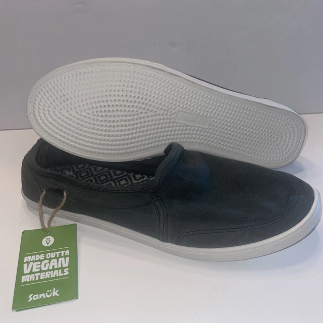 New Sanuk Donna Hemp Black Shoes Women’s Size 10 Vegan Pair O Dice 1013816 WSBK