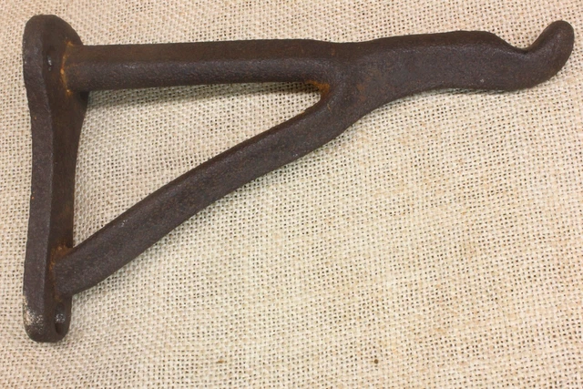 Old Fire Pail Water Bucket Hook Feed Plant Hanger Vintage Rustic Weathered Iron