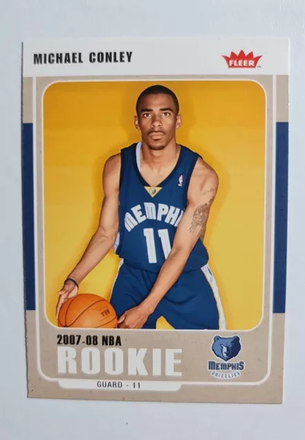 Michael Conley 🔥 ROOKIE CARD! Fleer 2007-08. Basketball Card #206